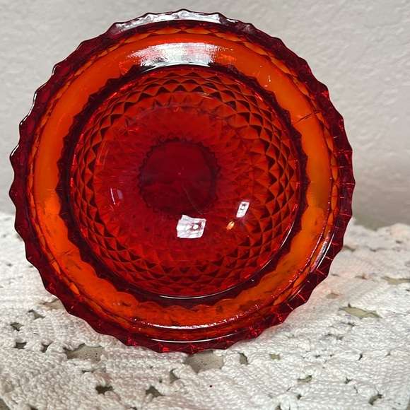 Vintage Viking Glass Red Diamond Point Glimmer Fairy Lamp - Picture 7 of 9